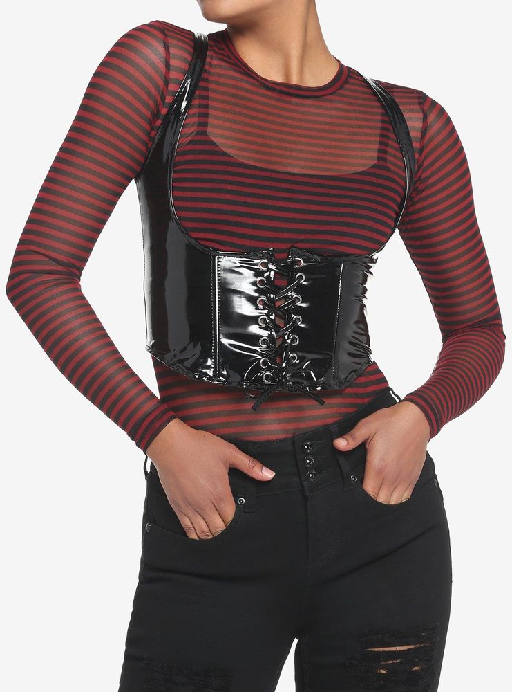 Op tijd fragment Eik Hot Topic Faux Leather Under Bust Corset Girls Top | Connecticut Post Mall