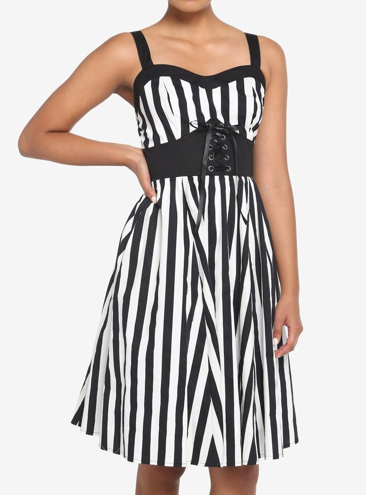 Black & White Stripe Corset Dress
