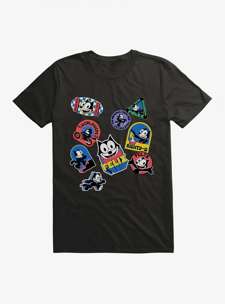 Felix The Cat Sticker Collection T-Shirt