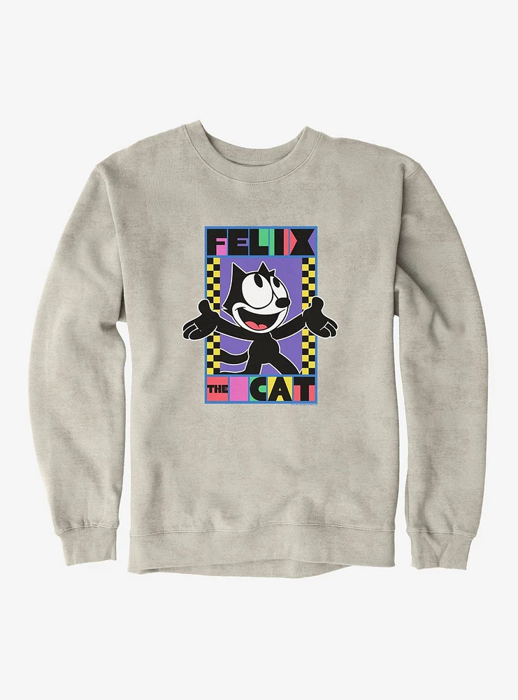 Felix The Cat 90s Checkers Graphic Sweatshirt