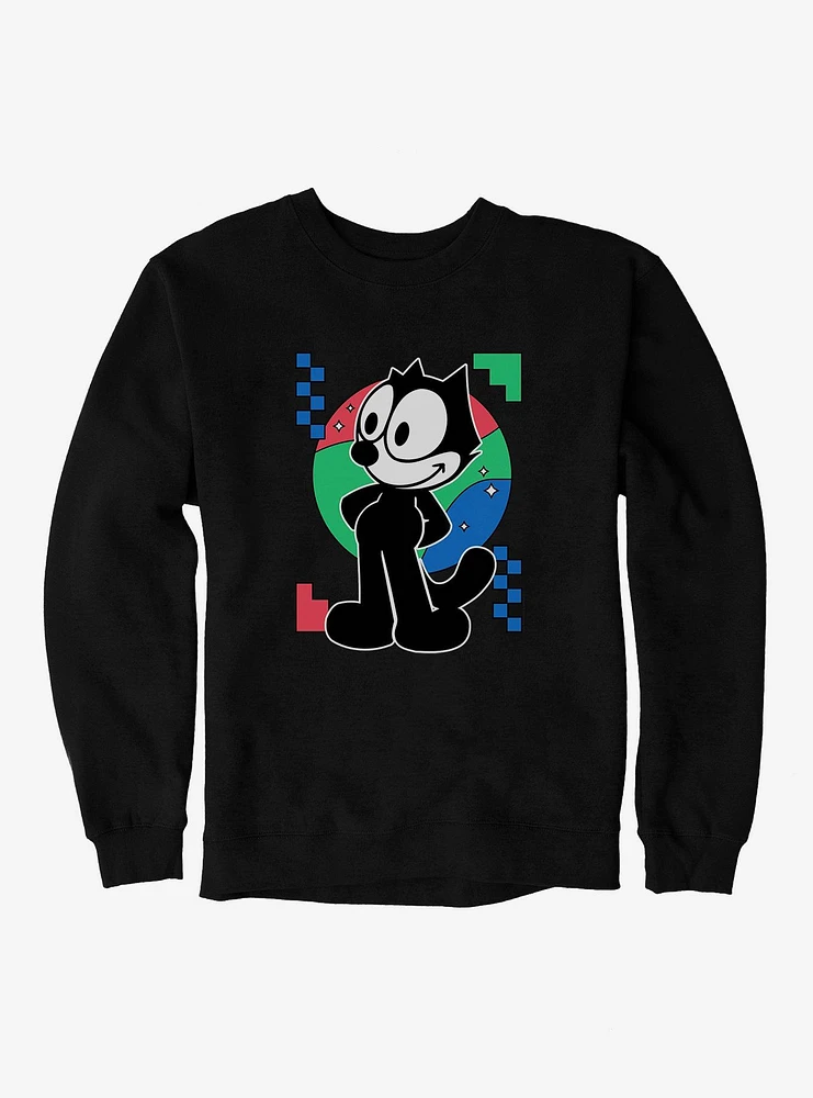 Felix The Cat Diamond Stars Portrait Sweatshirt