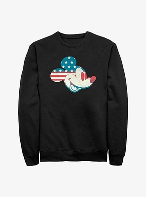Disney Mickey Mouse American Flag Fill Sweatshirt
