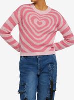 Pink Heart Girls Sweater