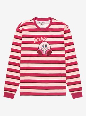 Nintendo Kirby Sitting Portrait Striped Long Sleeve T-Shirt - BoxLunch Exclusive