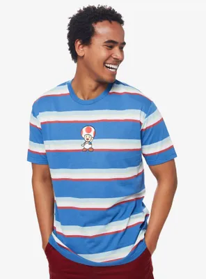 Nintendo Super Mario Bros. Toad Striped T-Shirt - BoxLunch Exclusive