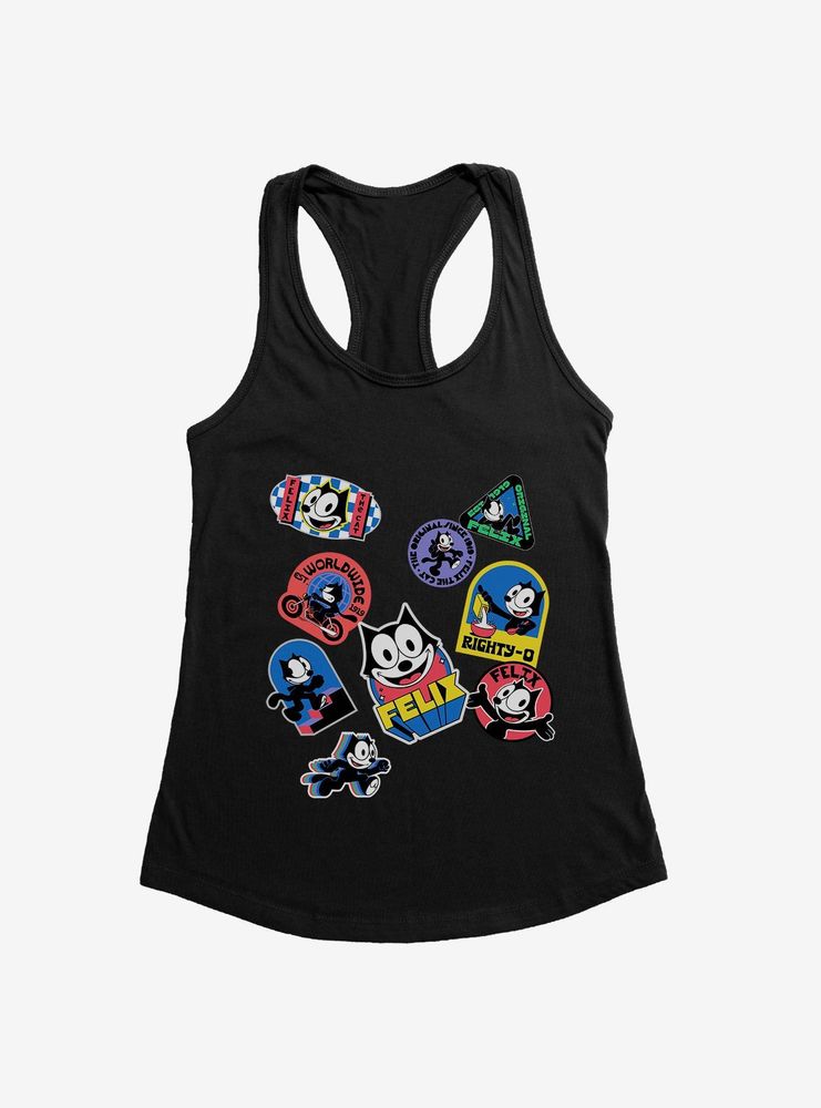 Felix The Cat Sticker Collection Womens Tank Top