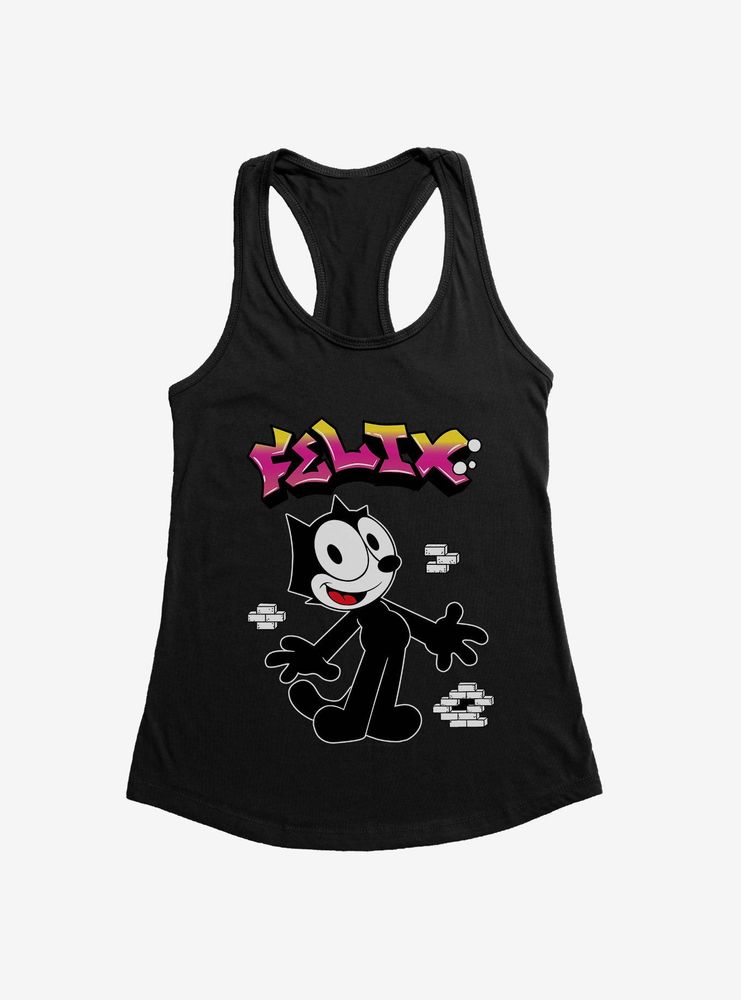 Felix The Cat Graffiti Art Brick Wall Womens Tank Top