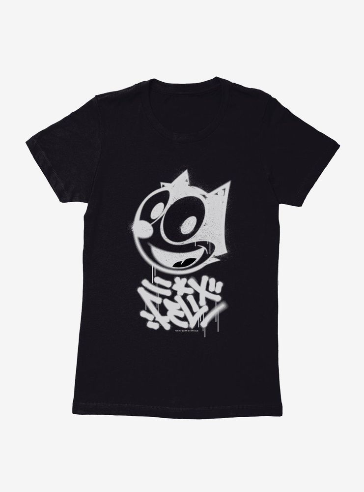 Felix The Cat Graffiti Art All Smiles Womens T-Shirt