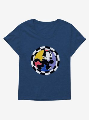 Felix The Cat Circular Checkers Womens T-Shirt Plus