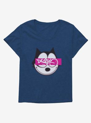 Felix The Cat Graffiti Art Text Box Womens T-Shirt Plus