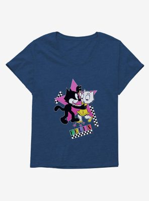 Felix The Cat Kitty And Dancing Womens T-Shirt Plus