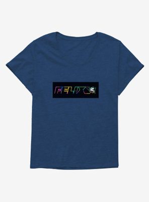 Felix The Cat Neon Space Womens T-Shirt Plus