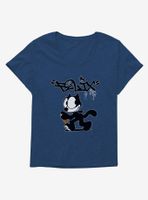 Felix The Cat Spray Painting Womens T-Shirt Plus