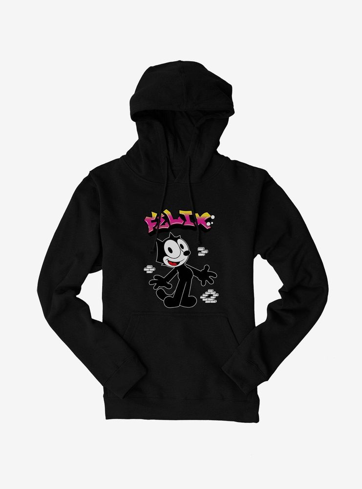 Felix The Cat Graffiti Art Brick Wall Hoodie