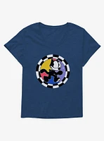 Felix The Cat Circular Checkers Girls T-Shirt Plus