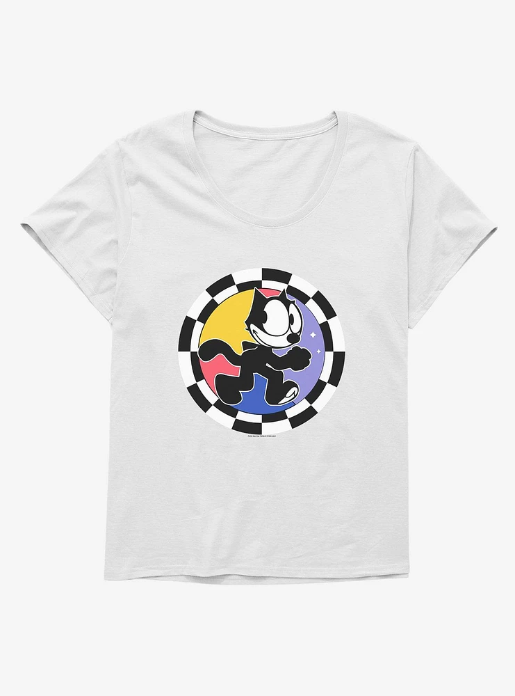 Felix The Cat Circular Checkers Girls T-Shirt Plus