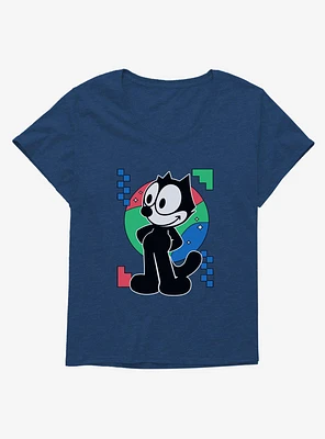 Felix The Cat Diamond Stars Portrait Girls T-Shirt Plus