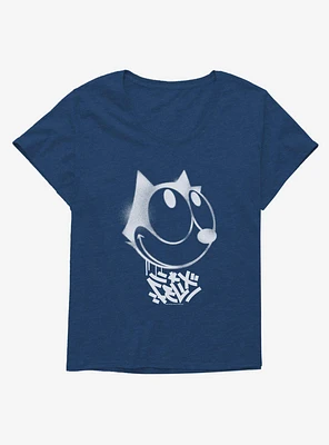 Felix The Cat Graffiti Art Smiling Girls T-Shirt Plus