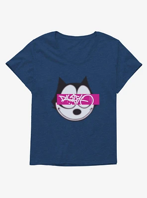 Felix The Cat Graffiti Art Text Box Girls T-Shirt Plus