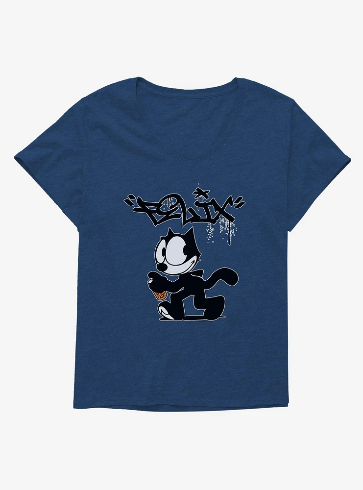 Felix The Cat Spray Painting Girls T-Shirt Plus
