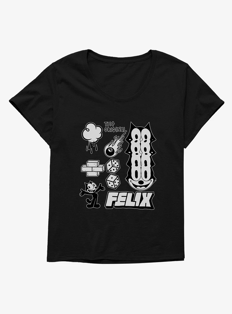Felix The Cat Original Icons Girls T-Shirt Plus