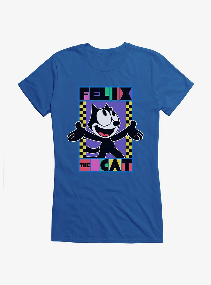 Felix The Cat 90s Checkers Graphic Girls T-Shirt