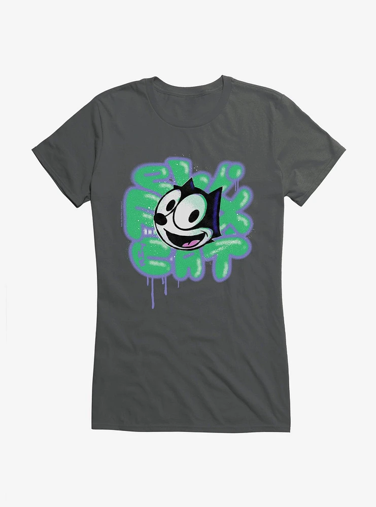 Felix The Cat Graffiti Art Girls T-Shirt