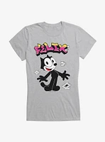 Felix The Cat Graffiti Art Brick Wall Girls T-Shirt