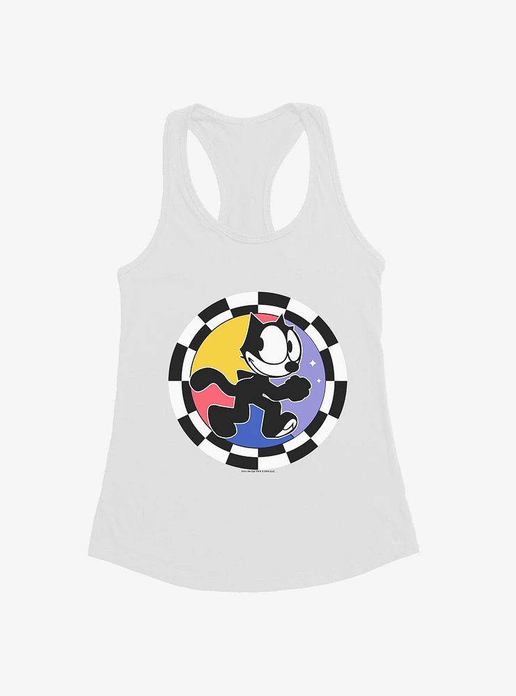 Felix The Cat Circular Checkers Girls Tank