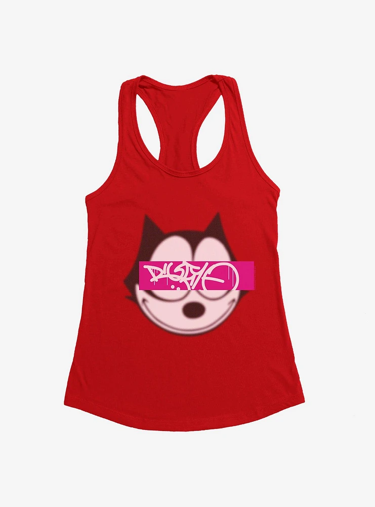 Felix The Cat Graffiti Art Text Box Girls Tank