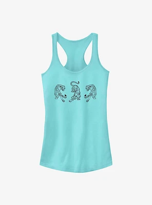 Three Tiger Outline Girls Tank