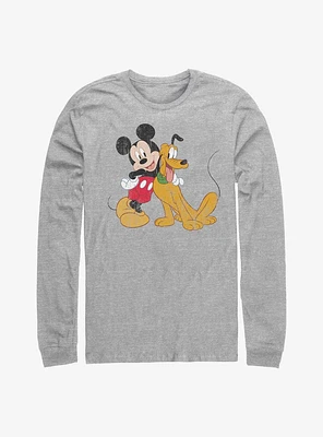 Disney Mickey Mouse And Pluto Long-Sleeve T-Shirt