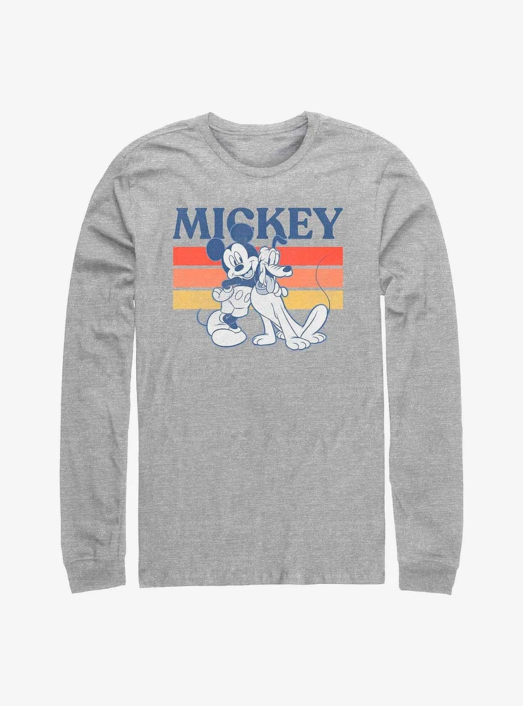 Disney Mickey Mouse & Pluto Retro Squad Long-Sleeve T-Shirt