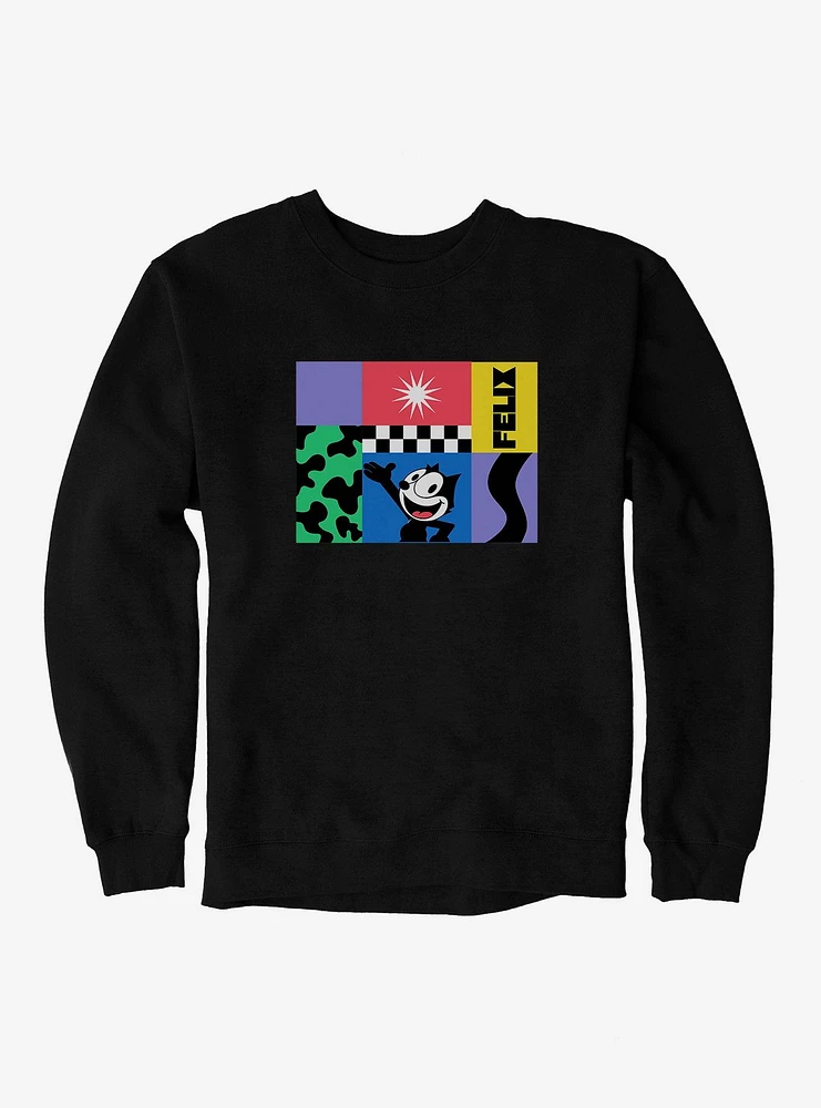 Felix The Cat 90s Graphic Collage Sweatshirt