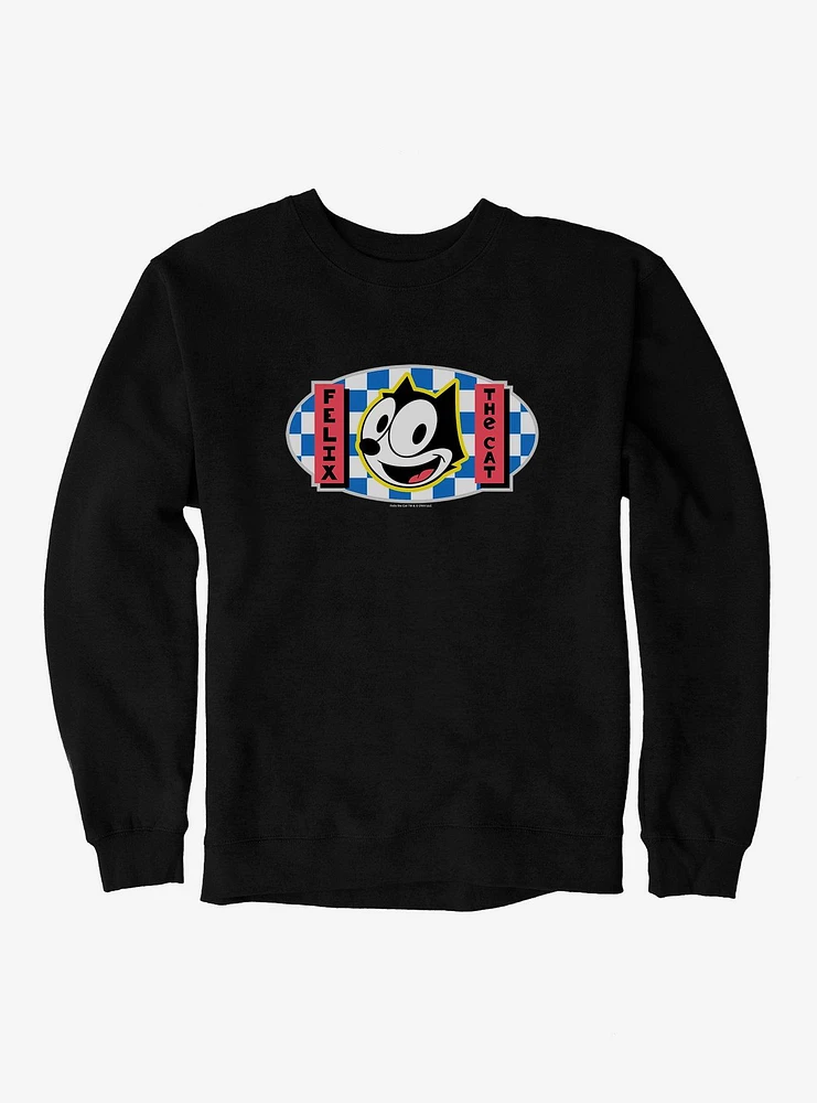 Felix The Cat Blue Checkers Graphic Sweatshirt