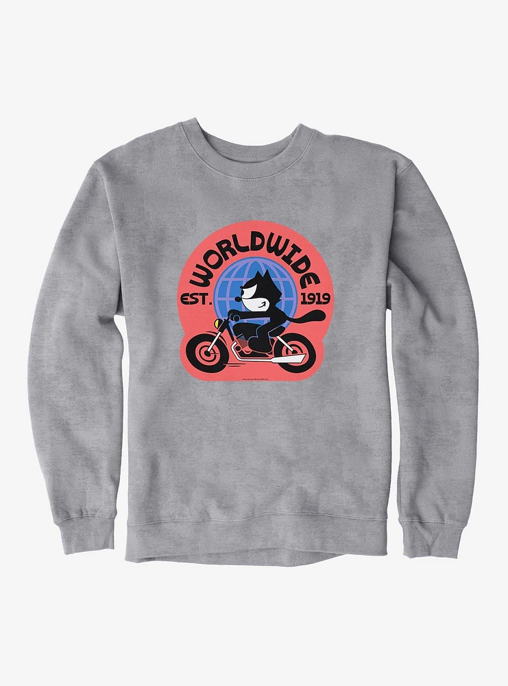 Felix The Cat Worldwide Motorcycle Sweatshirt