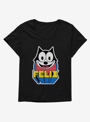 Felix The Cat 3D Block Text Womens T-Shirt Plus