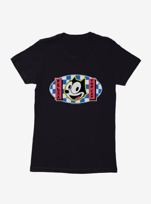 Felix The Cat Blue Checkers Graphic Womens T-Shirt