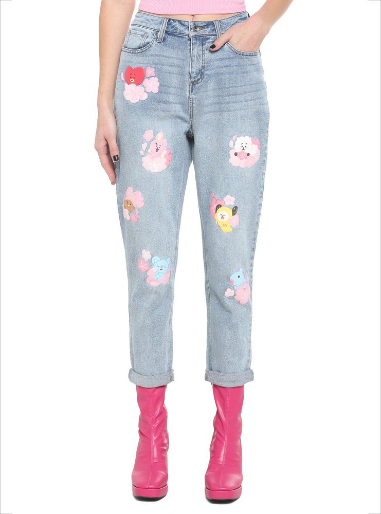 BT21 Cherry Blossom Mom Jeans