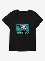 Felix The Cat Pixilated Text Womens T-Shirt Plus
