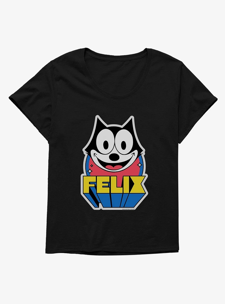 Felix The Cat 3D Block Text Girls T-Shirt Plus