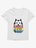 Felix The Cat 3D Block Text Girls T-Shirt Plus