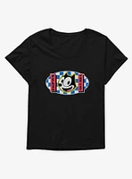 Felix The Cat Blue Checkers Graphic Girls T-Shirt Plus