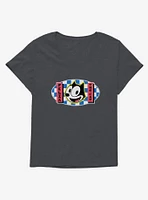 Felix The Cat Blue Checkers Graphic Girls T-Shirt Plus