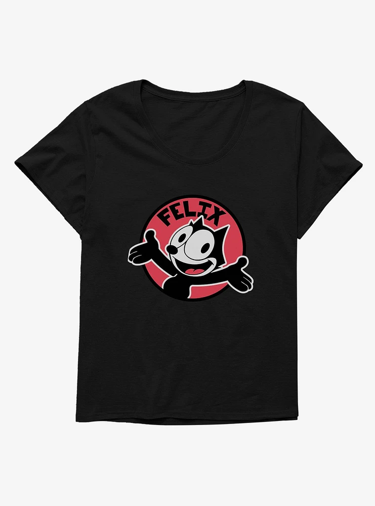 Felix The Cat Happy Smiles Sticker Graphic Girls T-Shirt Plus