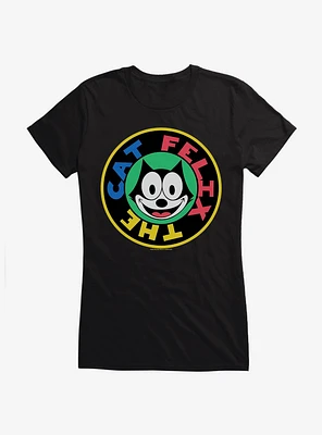 Felix The Cat 90s Sticker Graphic Girls T-Shirt