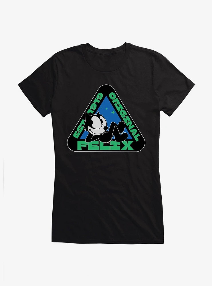 Felix The Cat Original Triangular Graphic Girls T-Shirt