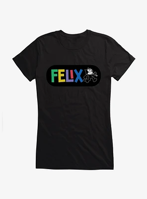 Felix The Cat Whistling And Walking Girls T-Shirt