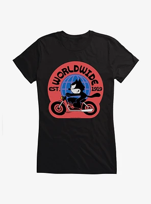 Felix The Cat Worldwide Motorcycle Girls T-Shirt