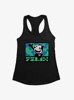 Felix The Cat Pixilated Text Girls Tank